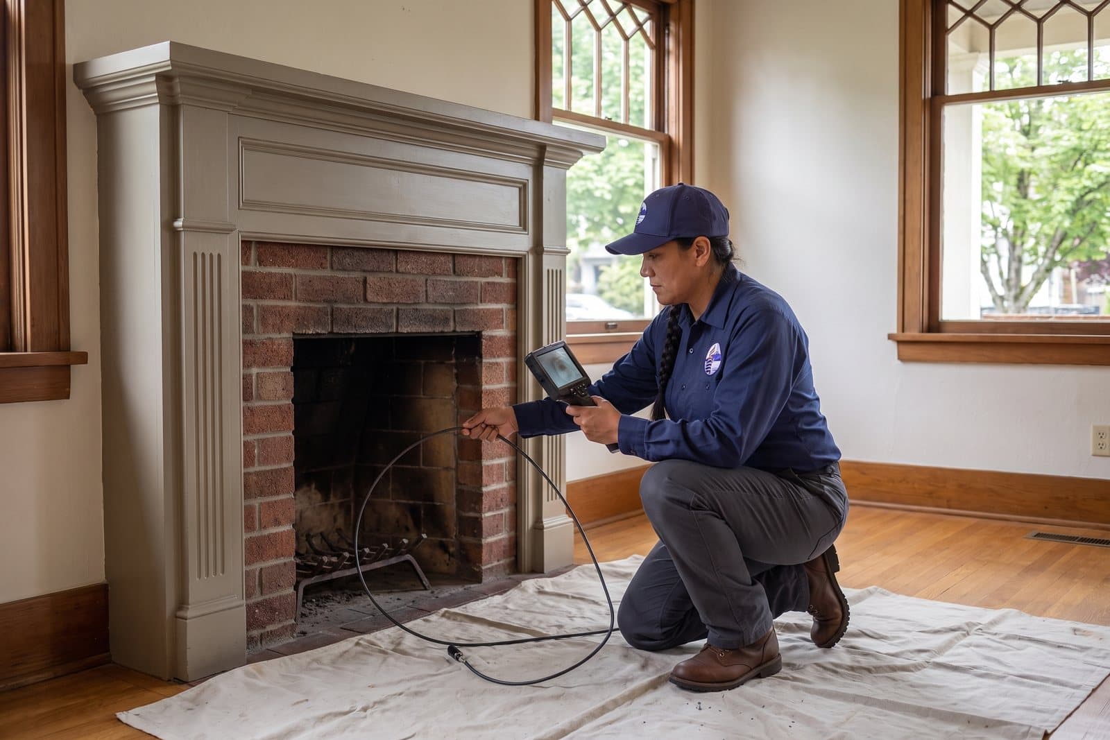 Chimney inspection with a flue camera