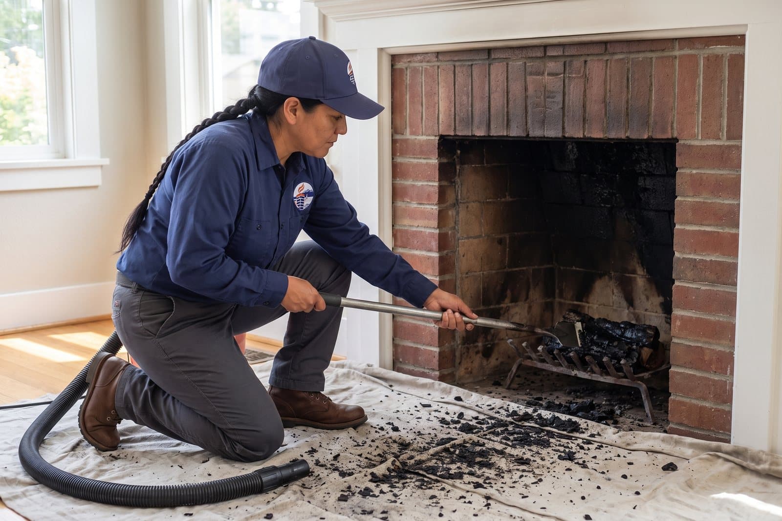 Creosote removal from a chimney flue