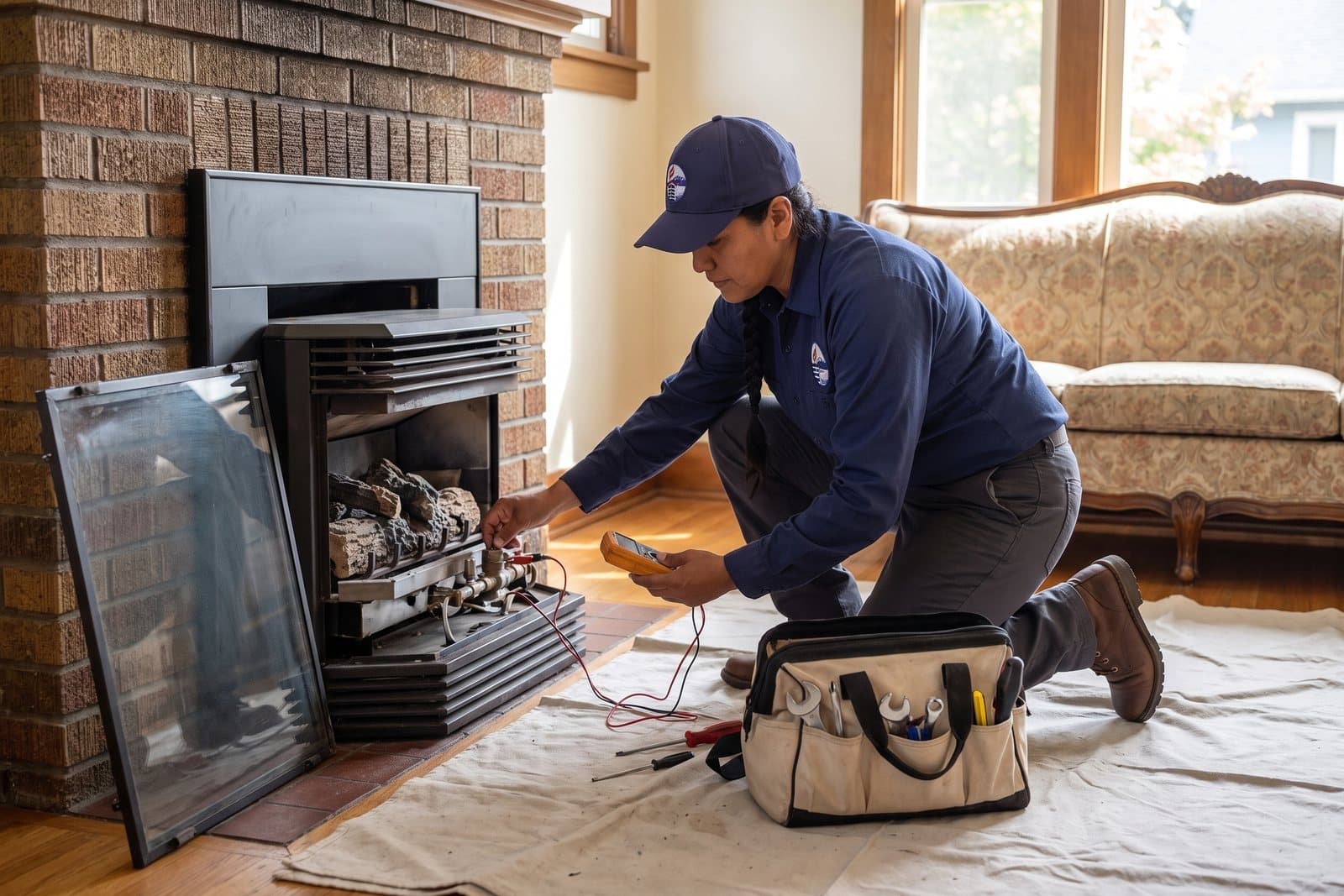 Gas fireplace service and tune-up