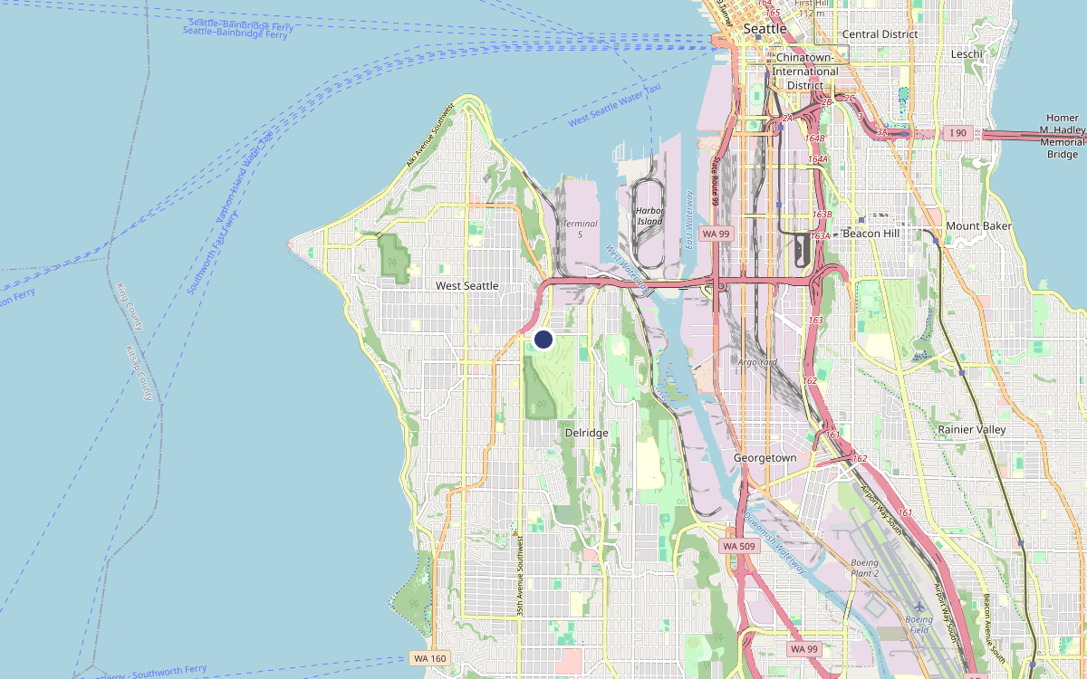Map of our chimney service area in Genesee, King County, WA