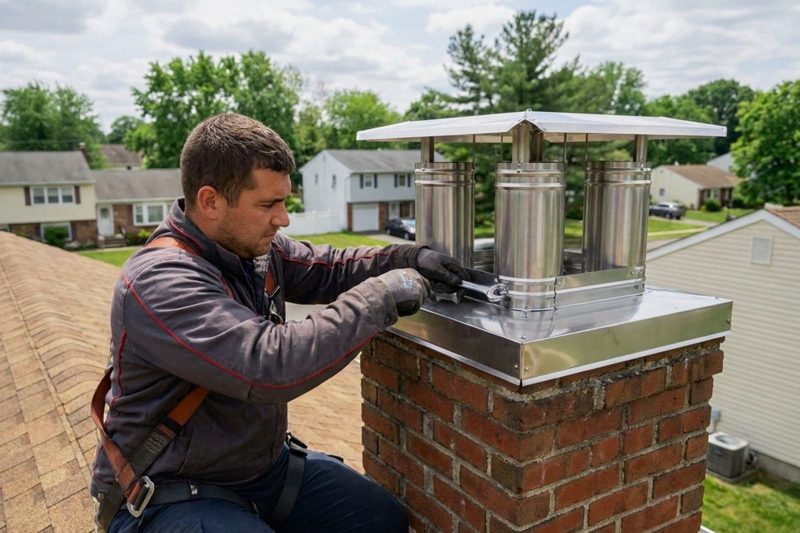 Chimney Cap Installation in The Junction, King County, WA — stainless steel chimney cap installation